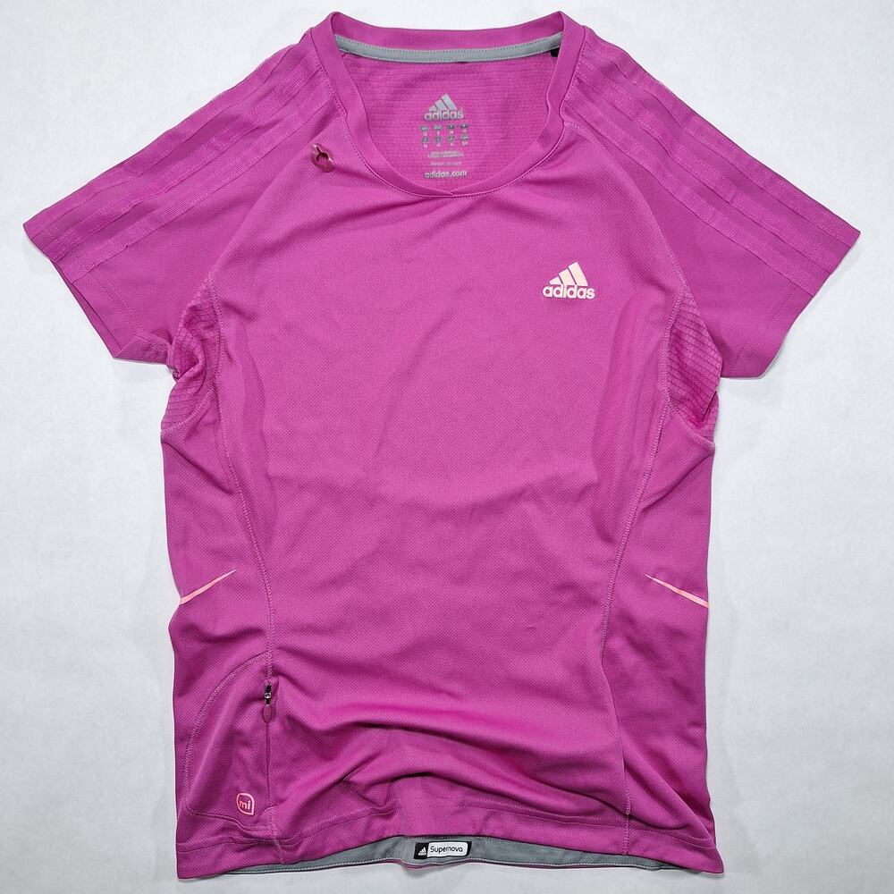 Adidas T Shirt Womens Small Purple Magenta Supernova Mi Short Sleeve Running Top